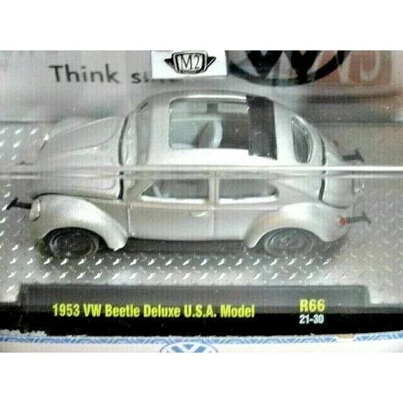 M2 1953 VW Beetle Deluxe USA Model Gray Volkswagon 1:64 Diecast Car Clear Case - Picture 2 of 3